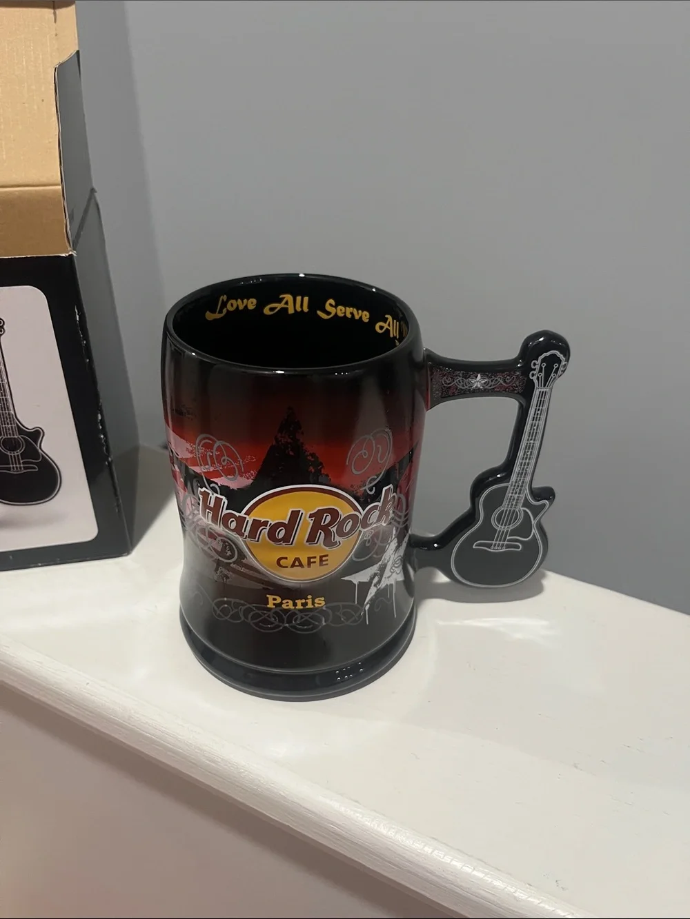 Hard Rock Café HRC Paris Guitar Handle Mug New in Box Hard Rock Cafe Collectors